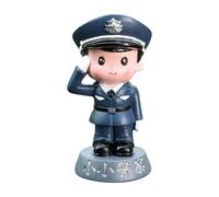 KiBcsLic Estatua de Policía en Miniatura, Modelo de Personaje Creativo de Dibujos Animados de Resina, Escultura de Personaje para La Encimera de La Sala de EST, Estatua del Niño