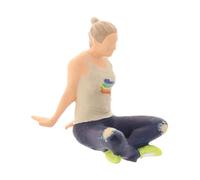 KiBcsLic Figura en Miniatura Figura de Personaje Escala 1/64 Muñeco Pequeño para Tren Modelo Figura Coleccionable de Resina Pintada a Mano Acabado Deta, Beige Sentado