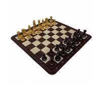 KiBcsLic Juego de Ajedrez Ligero, Tablero de Ajedrez Suave Portátil para Niños, Efecto Madera