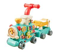 KiBcsLic Juguete de Empuje de Tren de para Aprendizaje Temprano, Ruedas Antideslizantes, Regalo para Bebés de 6 a, Azul