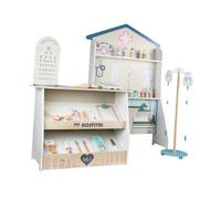 KiBcsLic Kit de Médico de Madera para Juegos de Simulación Y Desarrollo de Habilidades, 23x65x101.5cm