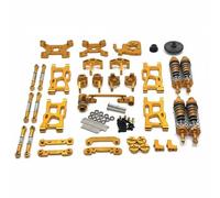 KiBcsLic Kit de Modificación de Metal para Coche RC 1/12 Alta Durabilidad Kit Piezas Metálicas para Coche RC Varillas Ajustables Todoterreno, Gold