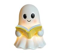 KiBcsLic Lámpara Nocturna de Halloween Fantasma Lectura Linterna Estatua Resina Decoración de Mesa Figura Decorativa Multifunción Adecuada para Cuarto Juvenil