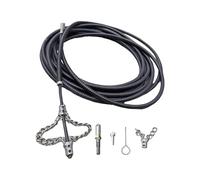 KiBcsLic Limpiador de Desagües Herramienta Desatascador Manual con Eje Flexible Cadena Resistente Removedor de Bloqueos Reajustable Especial para Baños Cocinas, 20 metros