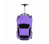 KiBcsLic Maleta Infantil con Forma de Coche Multifuncional Trolley Infantil Diseño Coche de Carreras Ligero Equipaje para Montar para Vacaciones, Morado