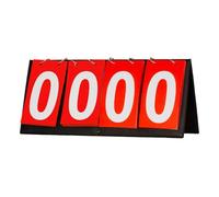 KiBcsLic Marcador de Mesa, Marcador Deportivo de 4 Dígitos, Tablero de Puntuación con Números, Multifuncional para Deportes, Rojo