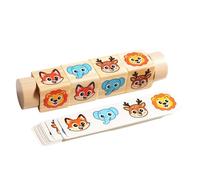 KiBcsLic Matching Block Puzzles Juego de Bloques de Madera Giratorios con Tarjetas Interactivas Que Fomentan Lógico Adecuado para Familias Niños, Animales