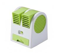 KiBcsLic Mini Refrigerador de Aire Portátil Silencioso Climatizador Evaporativo Acondicionado de de Escritorio para Estudiantes, Oficina, Verde, Plug-in+4 Velocidades