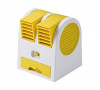 KiBcsLic Mini Refrigerador de Aire Portátil Silencioso Climatizador Evaporativo Acondicionado de de Escritorio para Estudiantes, Oficina, Amarillo, Enchufe 4 Velocidades