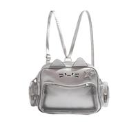 KiBcsLic Mochila Expositora de Pines Cat Ita Bag para Fiestas de Cumpleaños, Cosplay Y Figuras de Anime, Plata, universal