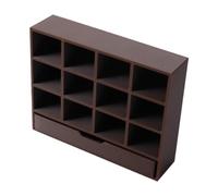 KiBcsLic Modelo de Caja Divisoria a Escala 1:12 con 12 Compartimentos, Mini Vitrina Organizadora, Modelo de Mueble en Miniatura para, Marrón Oscuro