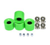 KiBcsLic Pack de Ruedas Profesionales Largas para Patines de 60 Mm, Dureza 78A, con Rodamientos Y Espaciadores para Ruedas Cruiser, Cubierta de Oro Verde