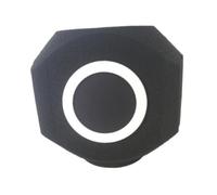 KiBcsLic Pantalla antiviento para micrófono, filtro de reflexión que absorbe el sonido, espuma profesional para cabinas vocales en interiores y exteriores, Negro