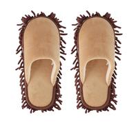 KiBcsLic Pantuflas Mopa Calcetines de Limpieza Zapatos para Fregar Herramienta para Polvo de Felpa de Chenilla Antideslizantes Adecuado para Hombres Y Mujeres, CafÉ