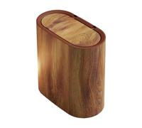 KiBcsLic Papelera de Cocina con Tapa a Presión Cubo de Basura con Asa Interna Cesta de Residuos Compacta Contenedor de Reciclaje con Cierre Resistent, MarrÓn, Individual