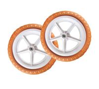 KiBcsLic Par de Ruedas de Bicicleta de 12 Pulgadas para Bicicletas de Equilibrio para Niños, Construcción Sólida con Cámara Interior de Espuma EVA, Bronce Rojo
