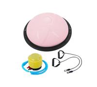 KiBcsLic Pelota de Equilibrio con Base Antideslizante, Fitness con Bandas de Resistencia Y Bomba, Equipo de Baile, Rosa