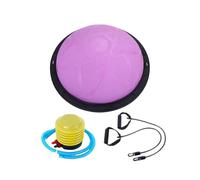 KiBcsLic Pelota de Equilibrio con Base Antideslizante, Fitness con Bandas de Resistencia Y Bomba, Equipo de Baile, PÚrpura