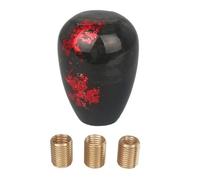 KiBcsLic Perilla de Cambio Universal Perilla Palanca Automóvil Adaptador Mango Fibra de Carbono Aluminio Funcionalidad Ergonómica Adecuada para Taller Uso Pers, Rojo 6.1x4.2cm