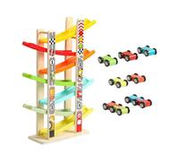 KiBcsLic Pista de Carreras de Madera Juguete para Coches Deslizantes Rampa Creativa Juegos Educativos Infantiles Desarrollo de Habilidades Adecuado para, 7 Pistas
