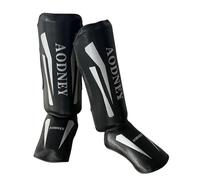 KiBcsLic Protectores de Espinillas de Muay Thai, Almohadillas para El Empeine, Protectores de Piernas, Protección para Las Espinillas para Sparring Y Patadas, Black L