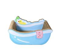KiBcsLic Rascador de Cartón para Gatos Diseño Ergonómico Tabla Rascadora de Cartón Material Reciclado, Azul, Grande E
