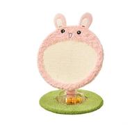 KiBcsLic Rascador para Gatos Rascador Tablero Poste Juguete con Zona de Arañado de Sisal y Esfera Rodante en Circuito Estructura Compacta Independiente, Rosa, Rascador De Conejo