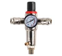 KiBcsLic Regulador de Presión de Aire Regulador Compresor Filtro Separador Manómetro con Conexiones Rápidas Dobles para Estabilizar Salida Purgar Condensación , 3/8