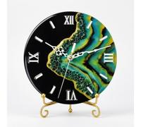 KiBcsLic Reloj Resina Marmoleado Reloj con Soporte Metal Moderno para Oficina