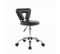 KiBcsLic Silla Peluquería Altura Regulable Silla Rodante Ajustable Asiento Acolchado Taburete Giratorio Ajustable, Negro