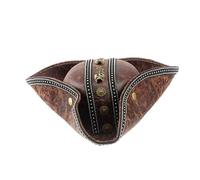 KiBcsLic Sombrero Pirata de bucaneros, Gorra tricornio para Fiestas Elegantes, Adultos, Hombres y Mujeres, MarrÓn