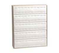 KiBcsLic Soporte Organizador de Joyas Vertical con Estante de Almacenamiento Funcional Y Bandeja Exhibidora Hecho de PU Cuero Y MDF Adecuado para de Toc, Soporte para Colgante, universal