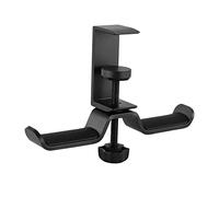 KiBcsLic Soporte para Auriculares de Escritorio Universal con Gancho Giratorio de 360 Grados Soporte Ajustable de Aleación de Aluminio Y Estante Plegable, Negro