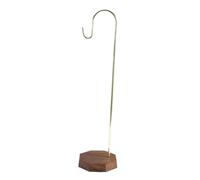 KiBcsLic Soporte para Carrillón de Viento Estante Colgante para Adornos Colgador de Pinceles Soporte de Gong de Mesa de Metal Y Madera Adecuado para Salón de T, Gold S Hook