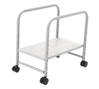 KiBcsLic Soporte para CPU con Ruedas Bloqueables Estante Móvil para Torre de Computadora Rack Inferior Ajustable de Acero Y Protección Anticaída, Blanco