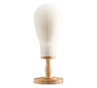 KiBcsLic Soporte para sombreros y cabezas de maniquí con funda, ideal para boutiques y el hogar. Accesorio profesional y resistente con base de madera, Altura 43cm