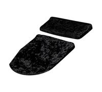 KiBcsLic Tapa de Inodoro Y Tapa de Tanque de Inodoro Decorativa Elástica Negra