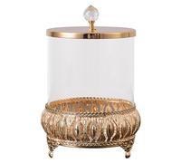 KiBcsLic Tarro de Caramelos de Vidrio con Tapa Jarra Azucarera Elegante Envase para Almacenamiento de Cocina Contenedor para Aperitivos Y Azúcar Acabado Grabad, tal como se describe, l