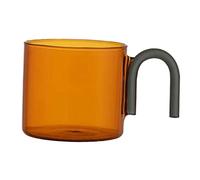 KiBcsLic Taza de Café con Asa de Vidrio Transparente para Latte Té Cappuccino Leche Fácil de Limpiar Adecuada para Mujeres Parejas Novia Regalos Decoración de, NARANJA, tal como se describe
