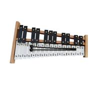 KiBcsLic Xilófono 27 Notas Brillante Metalófono con Mazos Educativo Carillón Metal con Soporte para Niños, Black White