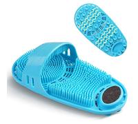 Kibhous Depurador de pies de ducha de silicona, masaje personal y limpieza de pies, depurador de pies antideslizante para hombres y mujeres (1 pieza azul)