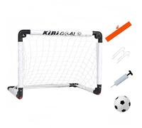 KiBiGOAL Juego de mini portería de fútbol para niños, blanco plegable para niños, porterías para el patio trasero + juguete de fútbol interior + exterior (porterías de 23.6 x 17.7 pulgadas + pelota de