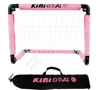 KiBiGOAL Portería de fútbol para niños pequeños, tamaño pequeño, plegable, para jardín, interior y exterior, 60 x 45 cm, color rosa, regalo de juguete para niña