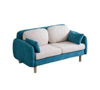 KIBONCY 2 Seater Chenille Sofa, Cozy Modern Loveseat with Wooden Legs & Plush Pillows Compact Couch with Round Armrests for Small Apartment(B,206cm)