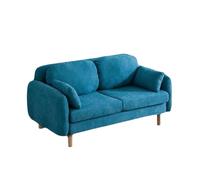 KIBONCY 2 Seater Chenille Sofa, Cozy Modern Loveseat with Wooden Legs & Plush Pillows Compact Couch with Round Armrests for Small Apartment(A,146cm)