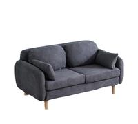 KIBONCY 2 Seater Chenille Sofa, Cozy Modern Loveseat with Wooden Legs & Plush Pillows Compact Couch with Round Armrests for Small Apartment(E,76cm)