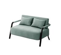 KIBONCY 2-Seater Linen Loveseat Sofa, Modern Mini Couch with Sturdy Metal Frame, Comfortable Small with Throw Pillows for Bedroom Living Room Studio Apartment(E,105cm)