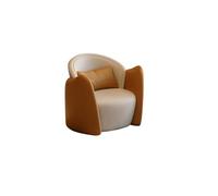 KIBONCY 2-Seater Loveseat Curved Sofa, Stylish Faux Leather Couch for Small Space, Bedroom, Studio, with Throw Pillows(B)