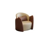 KIBONCY 2-Seater Loveseat Curved Sofa, Stylish Faux Leather Couch for Small Space, Bedroom, Studio, with Throw Pillows(C)