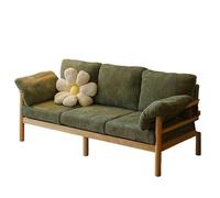 KIBONCY 3-Seater Corduroy Sofa with Solid Wood Frame, Modern Couch with Lumbar Pillows and Legs for Living Room(A,160cm)